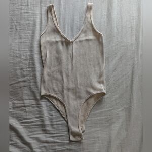 Ribbed Cream Bodysuit